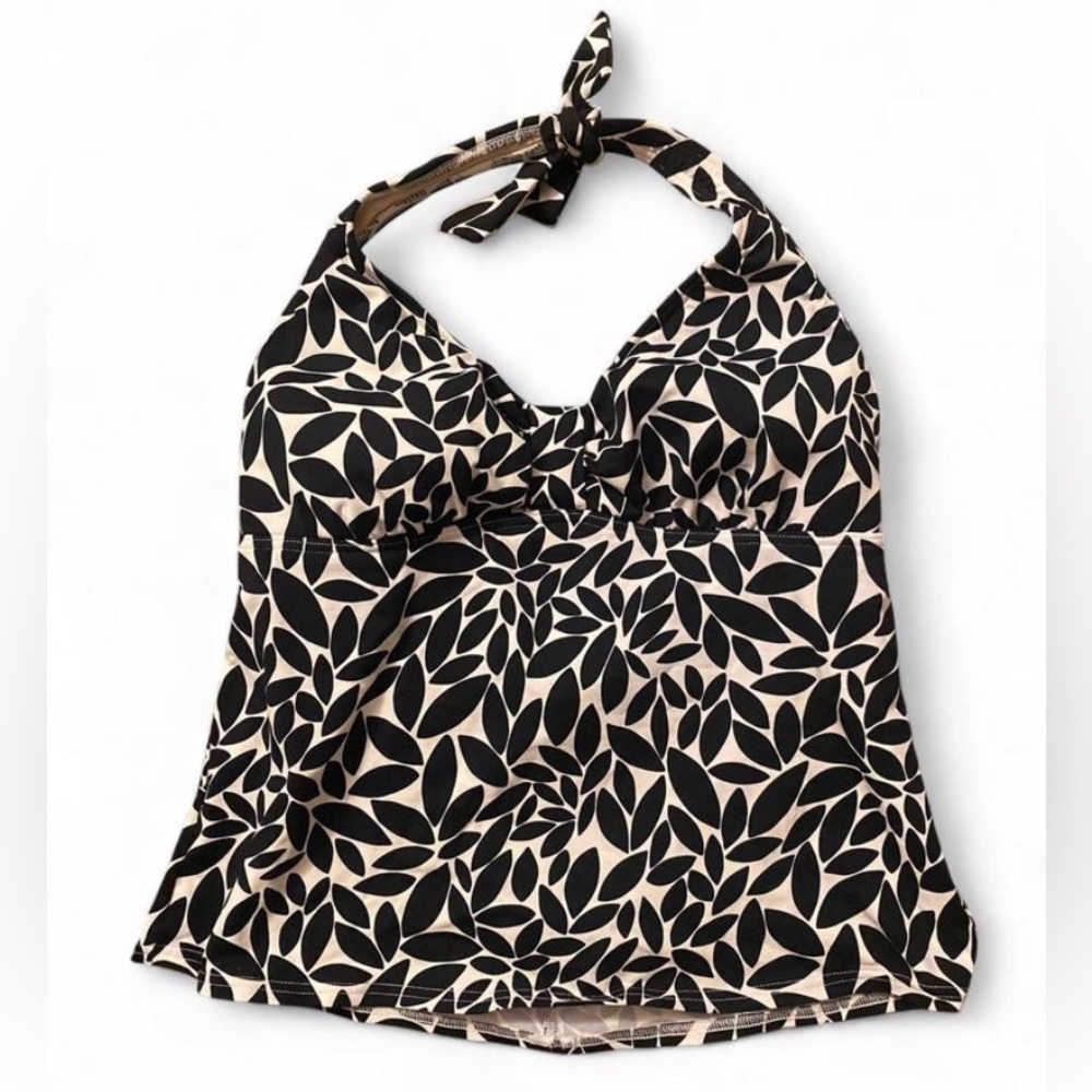 Lands’ End Geometric Print Halter Tankini Top